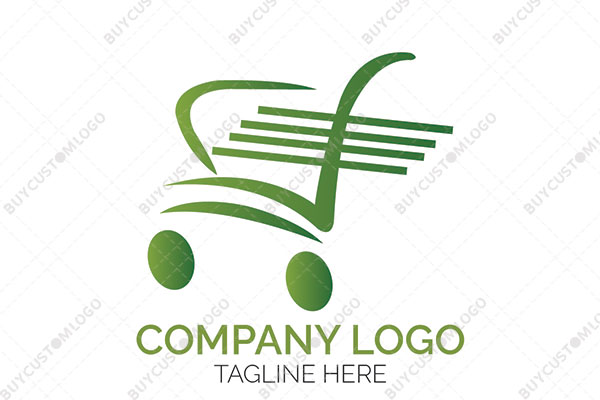 letters c and v or c and l shopping cart logo