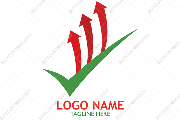 growth arrows and checkmark logo