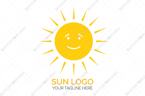 happy and calm sun mascot logo