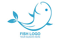 blue eco upside down fish logo