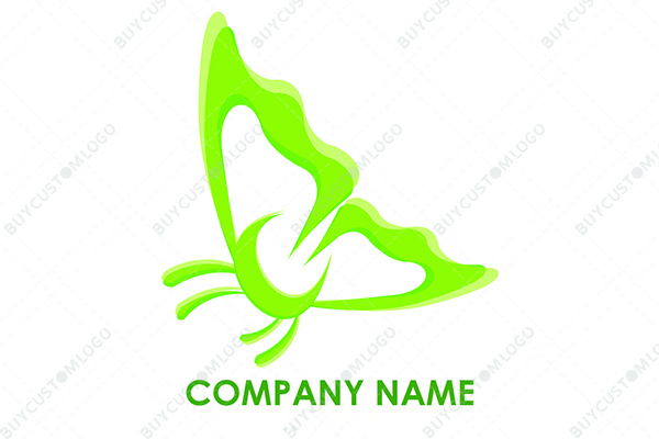 green flower butterfly logo