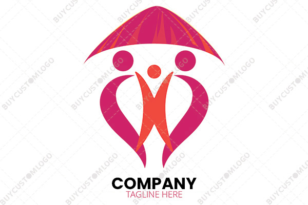 abstract parents baby mascot logo