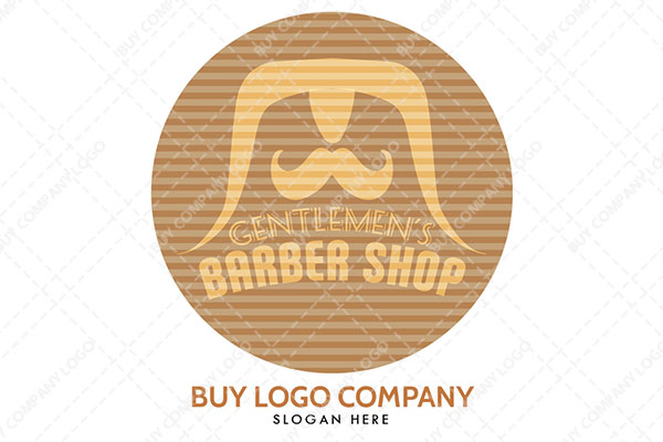 A Circle Abstract within it a Moustache Above a Moustache Logo