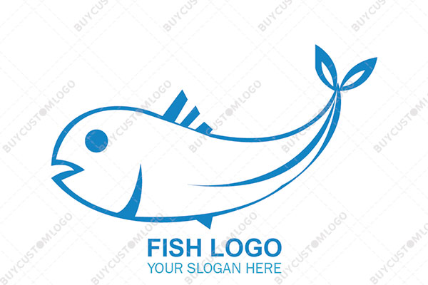 blue surprised fish logo