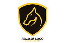 pegasus on a shield logo