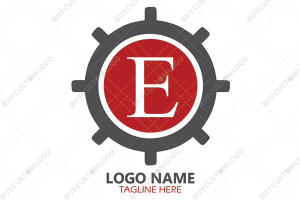 gear ship wheel with letter logo
