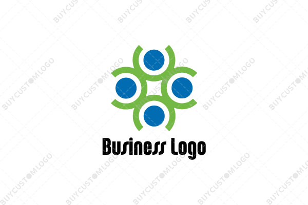 circles and circular lines blue and green logo