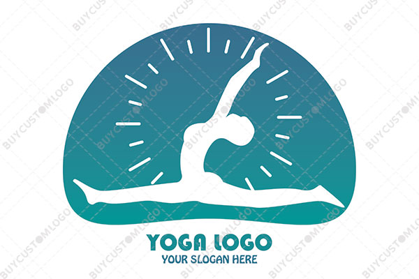 abstract female performing hanumanasana logo