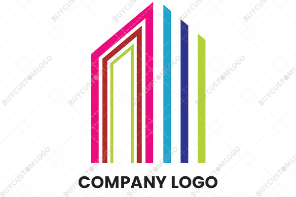 colourful 3D style building logo
