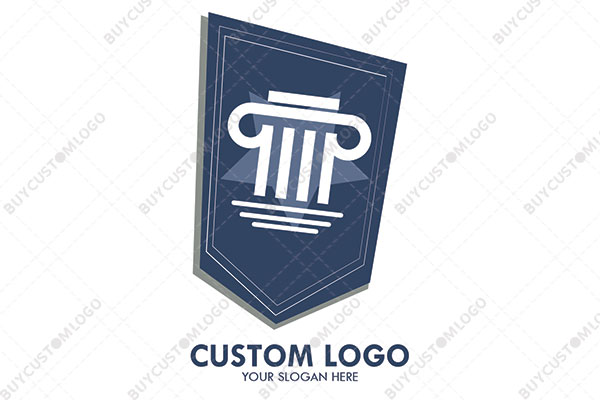 pillar and star in a badge shield logo