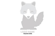 happy sitting wolf logo