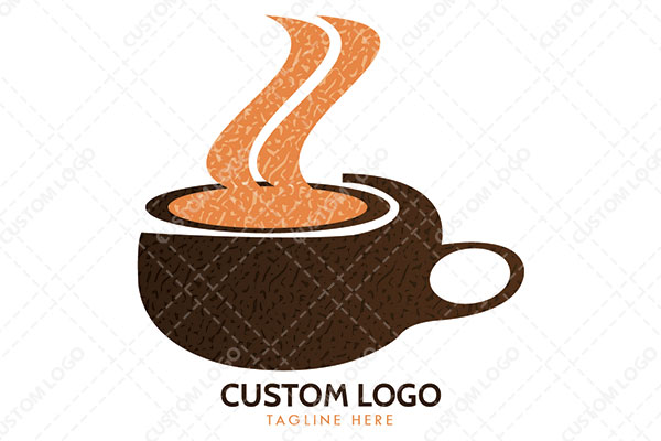 Abstract of a Tea Cup with Curves Forming a Steam Logo