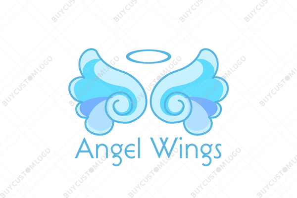 sky themed angelic wings logo