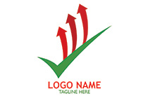 growth arrows and checkmark logo