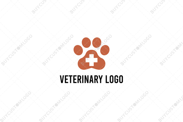 medical cross in a paw logo