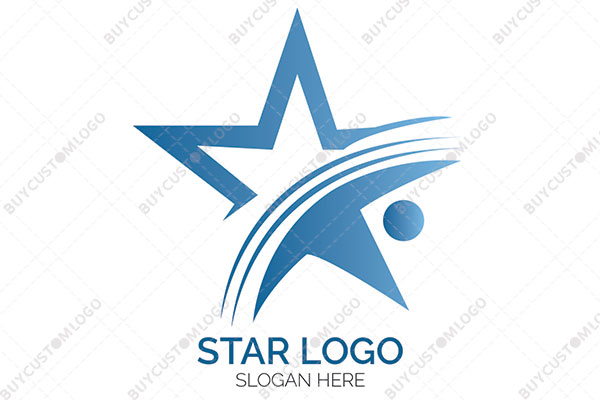 the blue divided five points star logo