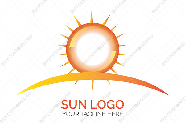 bubble style sun on an abstract ground logo