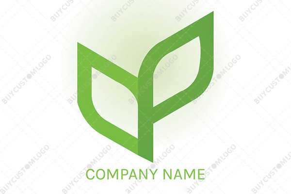 leaves integrated with a stem logo