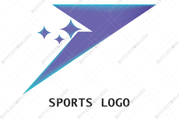 direction arrow and sparkles logo