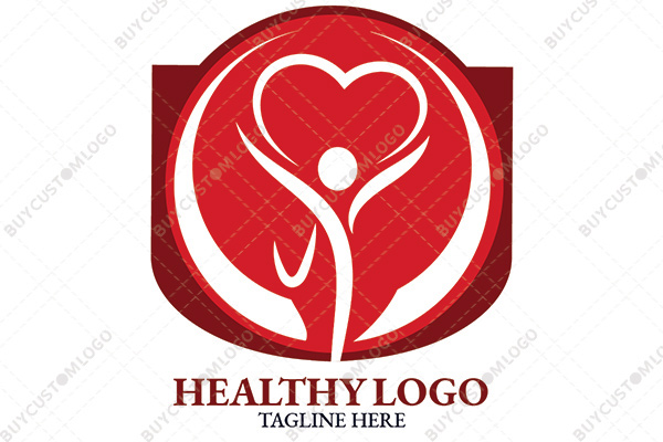 modified abstract person and heart logo
