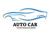 blue car sketch logo
