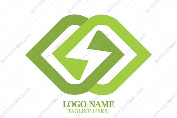 abstract leaves with a bolt logo