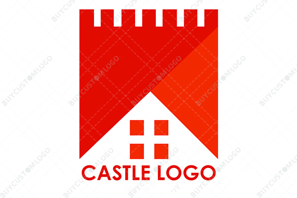 hut castle turret red and orange logo