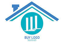 the blue, cyan and white financial house logo