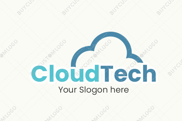 cloud tech linework cloud minimal logo