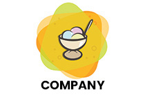 vanilla, strawberry and blueberry icecream logo