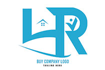 Abstract of Abbreviation HR with a House and Individual Logo