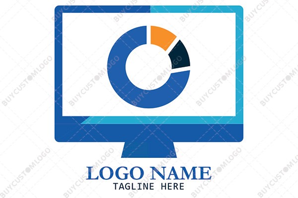 pie chart in a computer screen logo
