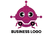 surprised baby robot mascot logo