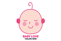 happy calm baby linework style logo