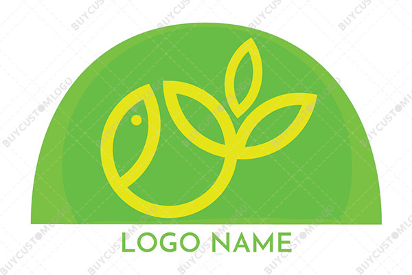 sun and flower leaves logo