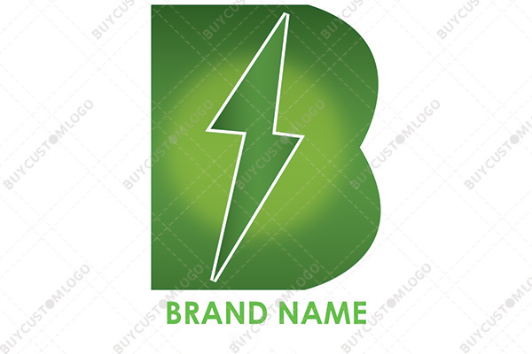 letter b with bolt eco logo