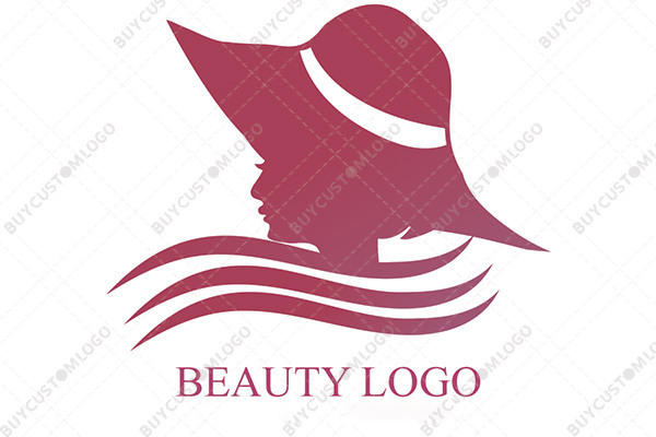 beauty with floppy hat logo