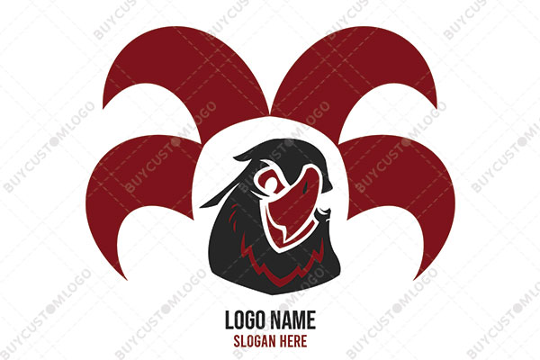 crazy jester rooster logo