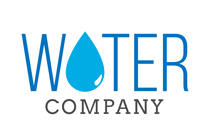 water drop typographic logo