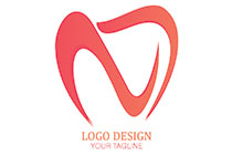 letters n and c abstract tooth logo
