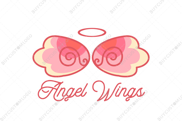 abstract flower and seashell angel wings logo