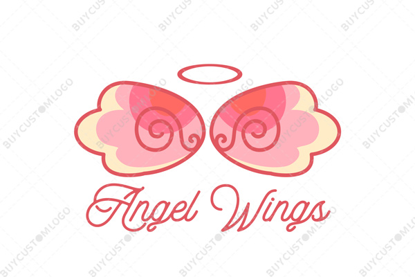 abstract flower and seashell angel wings logo