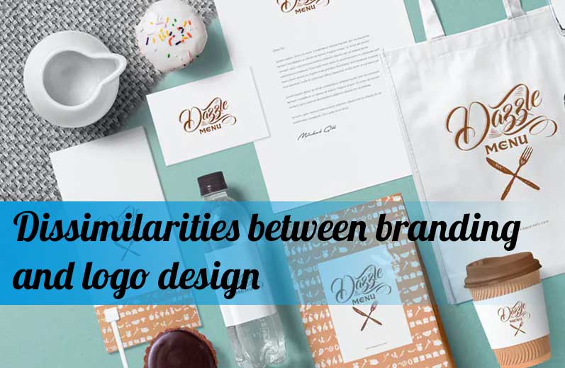 What are the dissimilarities between branding and logo design?